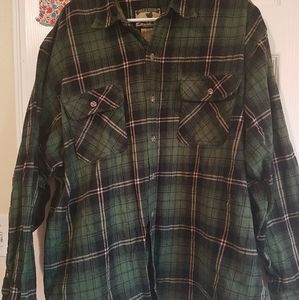 Field & Stream XXL Greens & Tan Plaid Flannel